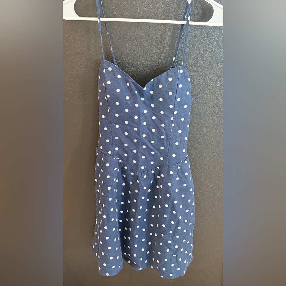 Hollister Blue Polka Dot Dress with Built In Shorts